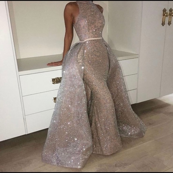 Portia and Scarlett Dress Silver Gown - Picture 2 of 6